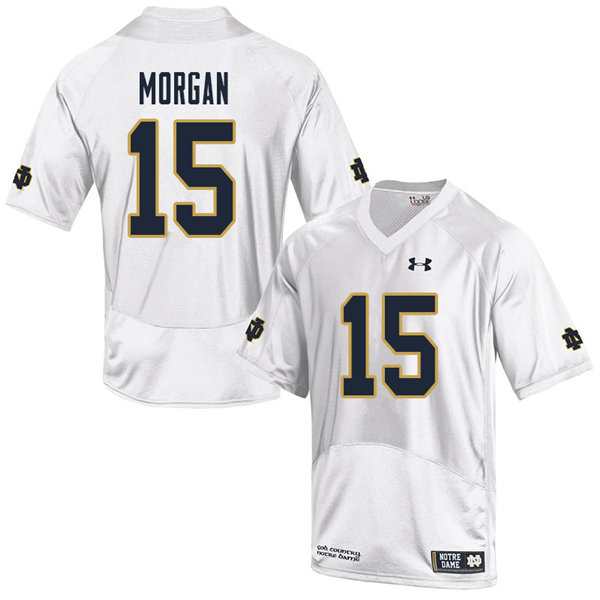 Men's NCAA Notre Dame Fighting Irish #15 D.J. Morgan Stitched College Under Armour Authentic White Big & Tall Football Jersey HI10O65KM